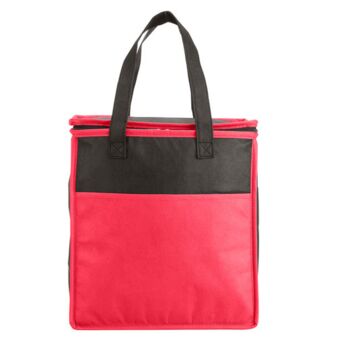 Two-Tone Flat Top Insulated Non-Woven Shopping Tote Bag Thumbnail