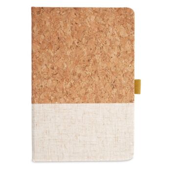 Cork And Heathered Fabric Hardcover Journal 5.5" X 8.25" Thumbnail