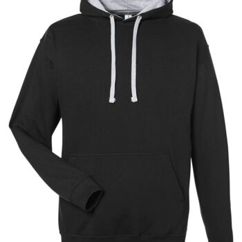 Unisex Midweight Varsity Contrast Hooded Sweatshirt Thumbnail