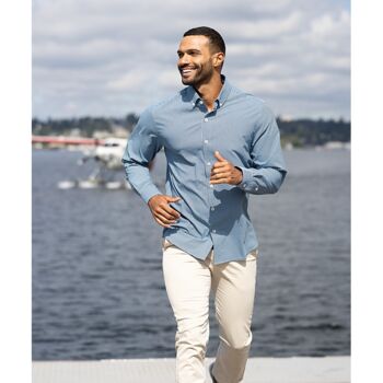 Cutter & Buck Skyline Epic Confidence Recycled Gingham Mens Big & Tall Long Sleeve Dress Shirt Thumbnail