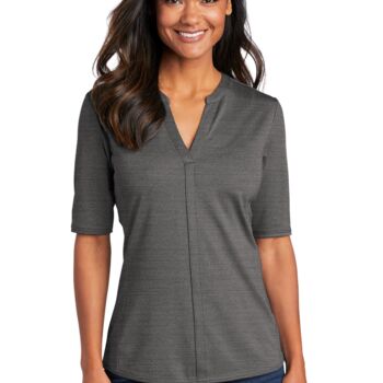 Women's Stretch Heather Open Neck Top Thumbnail