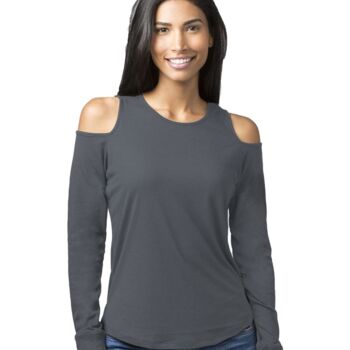 Women's Cold Shoulder Long Sleeve T-Shirt Thumbnail
