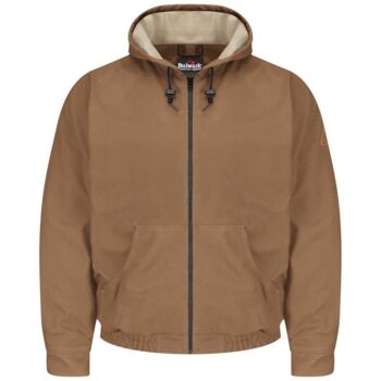 Men's Tall Brown Duck Hooded Jacket - EXCEL FR® ComforTouch Thumbnail