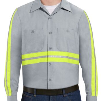 Men's Industrial Enhanced-Visibility Long Sleeve Work Shirt Thumbnail